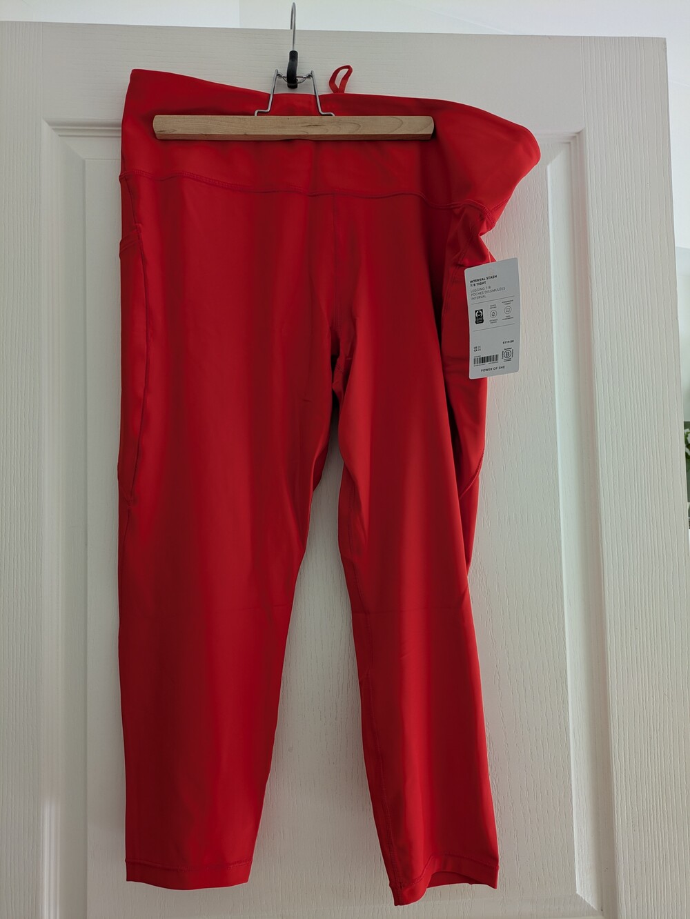NWT Athleta Interval Stash 7/8 Tight Vibrant Red Size 2X